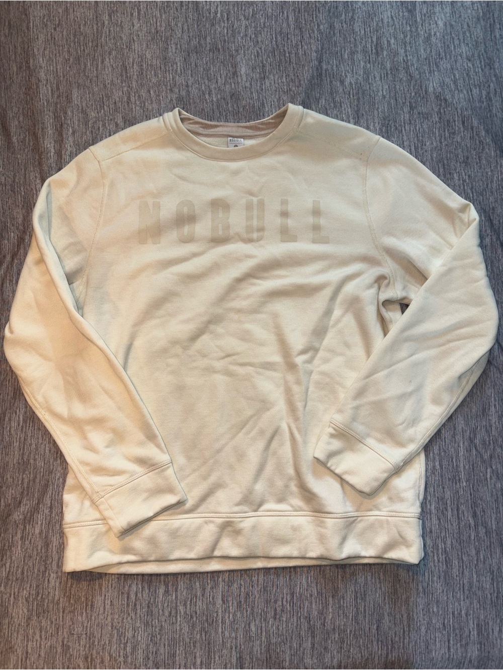 NOBULL Men's Cream Crewneck Pullover